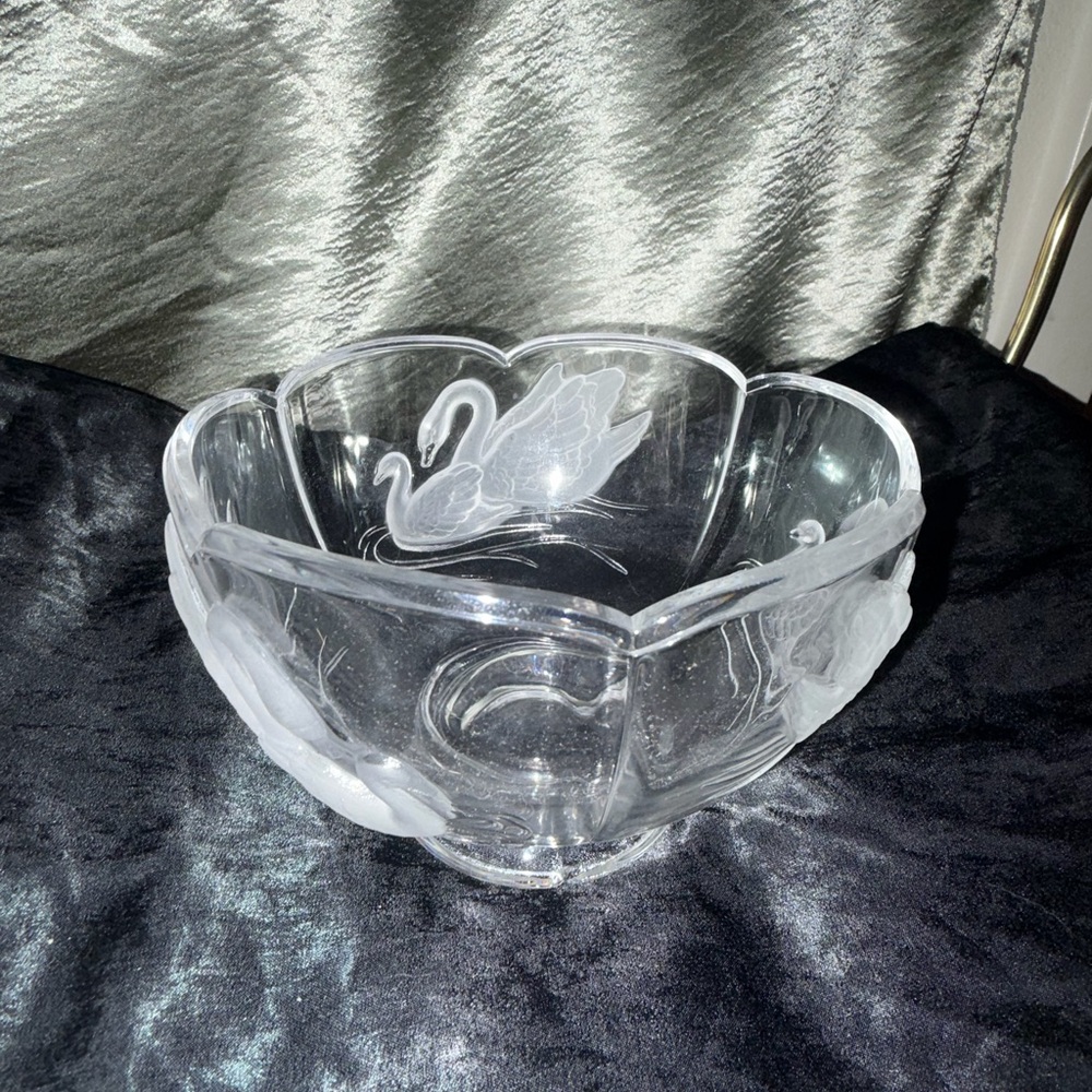 Crystal Swan Bowl Made in France